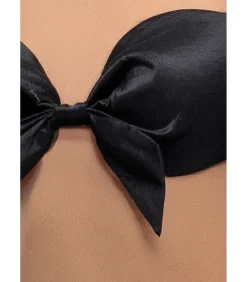 Tanktop “Nude Mesh Sleeveless Taffeta Bow Top”