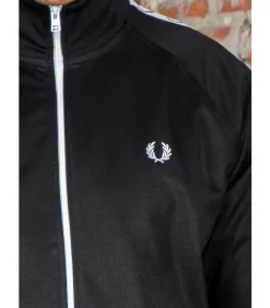 Taped track jacket - black