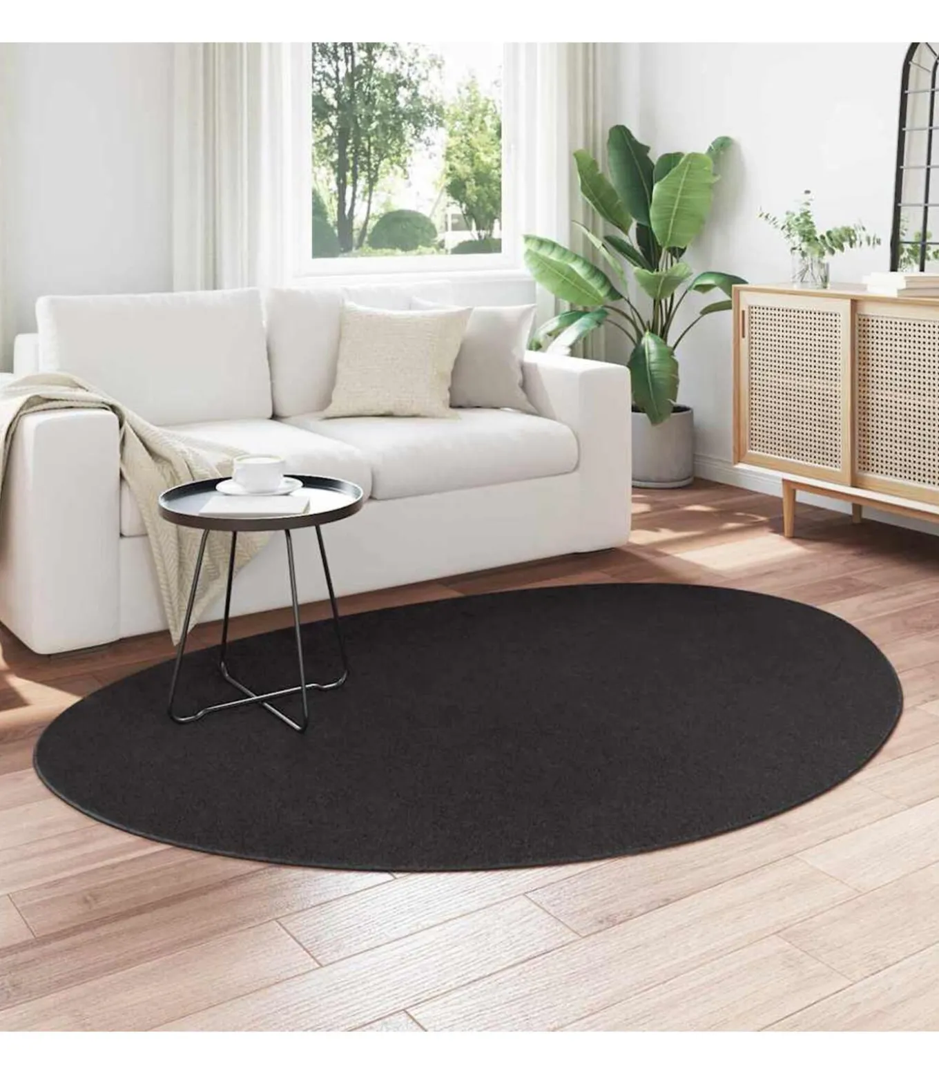 Tapijt HUARTE Zwart 140 x 200 cm Polyester