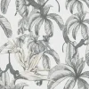 Topchic Behang Monkey Jungle Leaves grijs en zwart