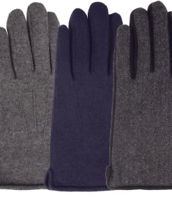 Touchhandschoenen in visgraatwol voor heren