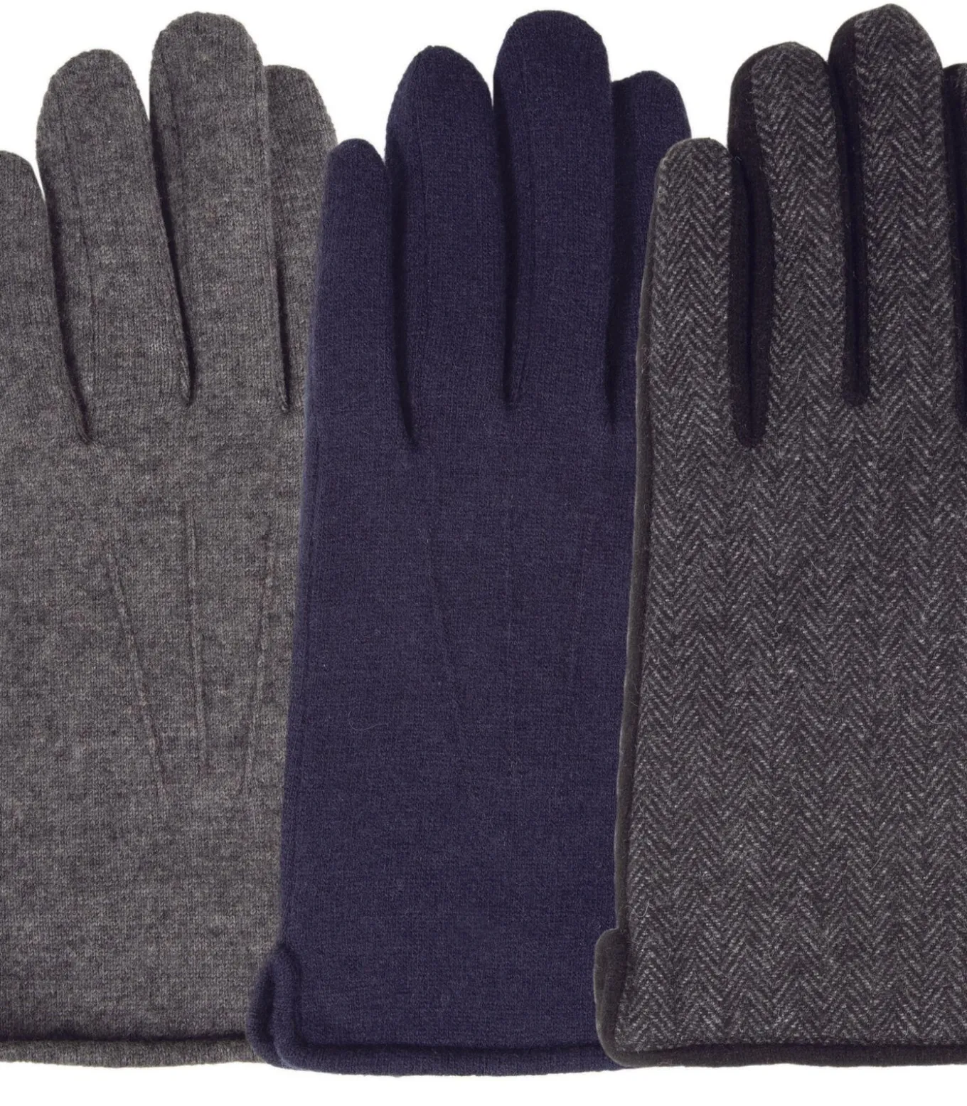 Touchhandschoenen in visgraatwol voor heren