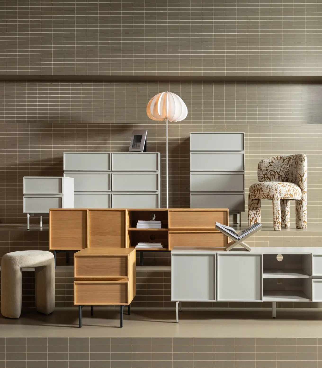 Tours Ladekast/ Nachtkastje 2 Lades Melamine/ MDF - Zand