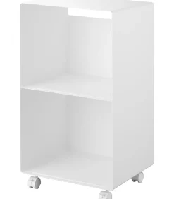 Tower Platenkast 2-laags op wielen - Wit