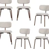 Travis Eetkamerstoelen - Polyester - Off White - Set van 6