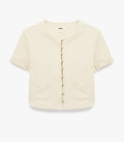 Trui Korte Mouwen Ronde Hals Ruches