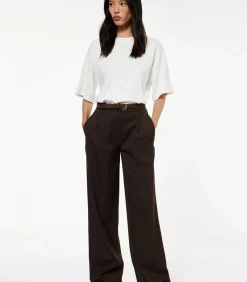 T-shirt Korte Mouwen Ronde Hals Met Strassdetail