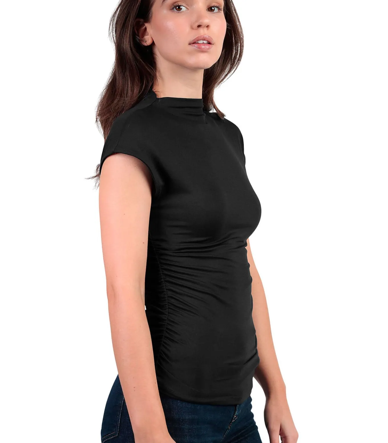 T-shirt met slipe mouwen en opstaande kraag Frunces