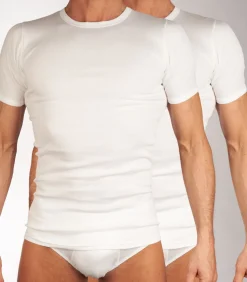 t-shirt ronde hals 2 pack 1-1 rib white