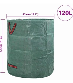 Tuinafvalzakken 12 pcs Groen 45 x 45 x 76 cm Polypropyleen