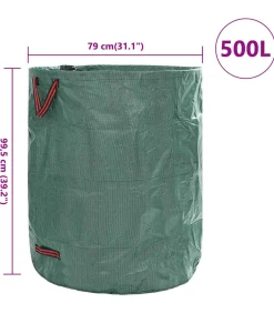Tuinafvalzakken 12 pcs Groen 79 x 79 x 99.5 cm Polypropyleen