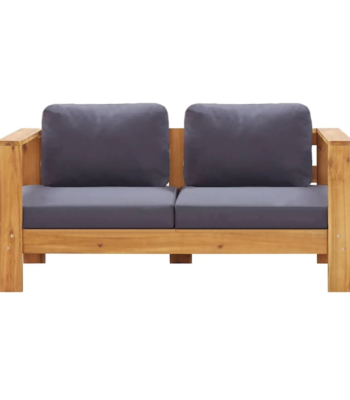 Tuinbank met kussens 140 cm massief acaciahout grijs