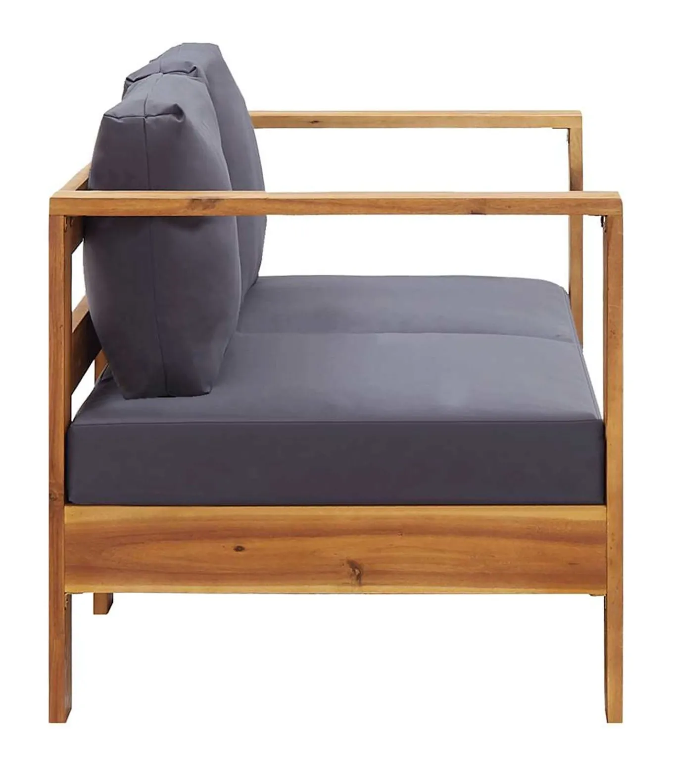 Tuinbank met kussens 140 cm massief acaciahout grijs