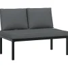 Tuinbank met kussens aluminium zwart
