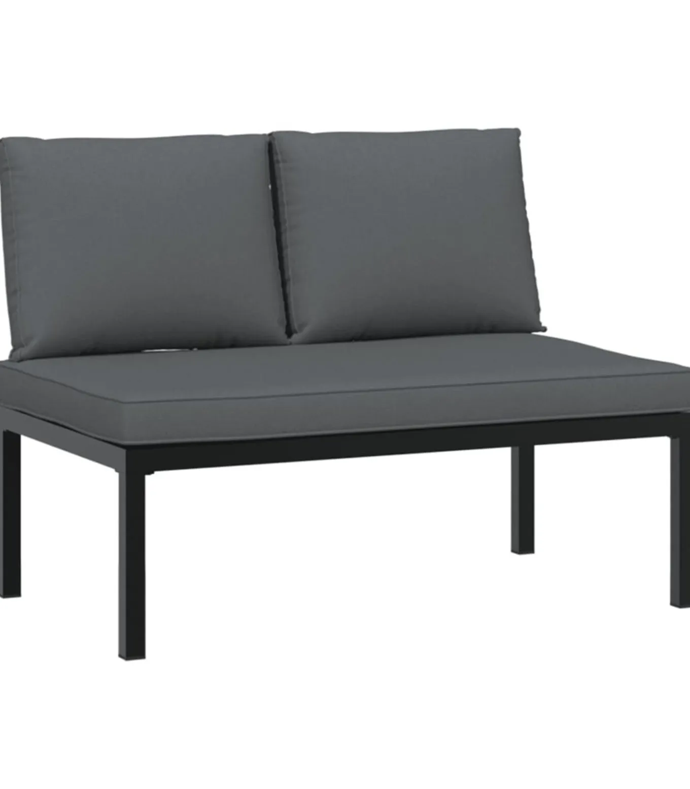 Tuinbank met kussens aluminium zwart