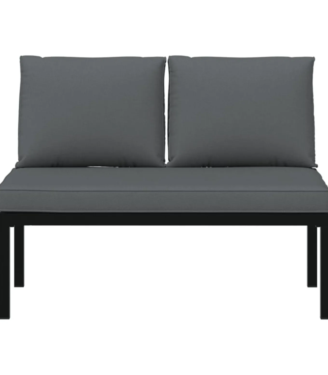 Tuinbank met kussens aluminium zwart