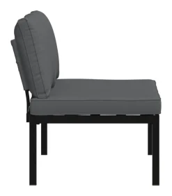 Tuinbank met kussens aluminium zwart