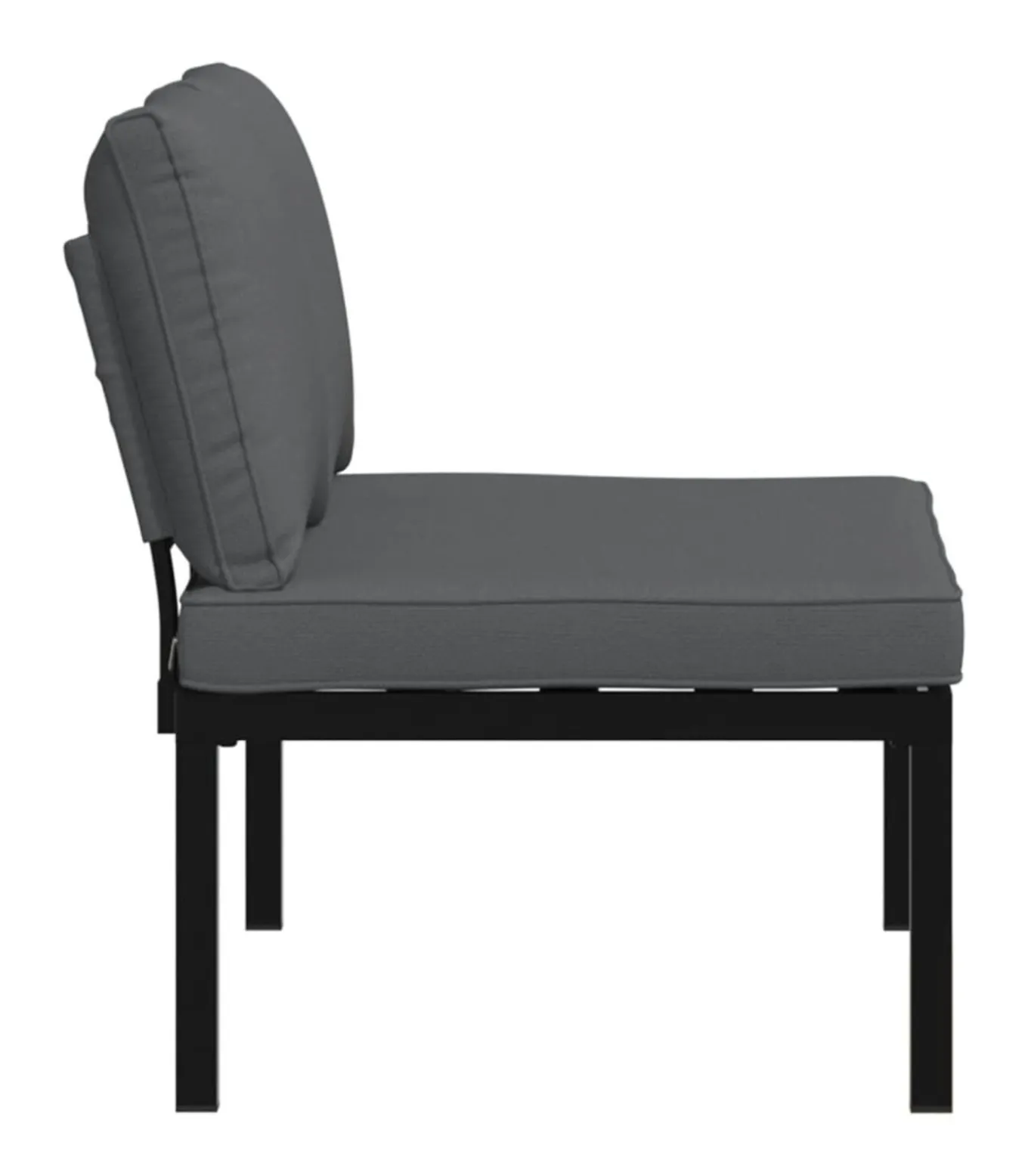 Tuinbank met kussens aluminium zwart