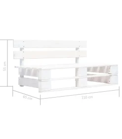 Tuinbank pallet hout wit