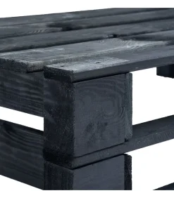 Tuinhoekbank pallet hout zwart