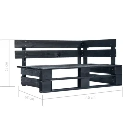 Tuinhoekbank pallet hout zwart