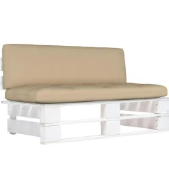 Tuinmiddenbank pallet geïmpregneerd grenenhout wit