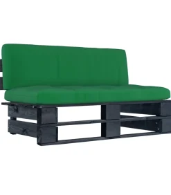 Tuinmiddenbank pallet zwart geïmpregneerd grenenhout