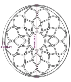 Tuinspiegel rond 60x3 cm ijzer zandkleurig