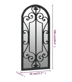 Tuinspiegel 100x45 cm ijzer zwart