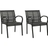 Tuinstoelen 2 st staal en HKC zwart