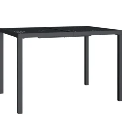 Tuintafel 110x80x72 cm staal antracietkleurig