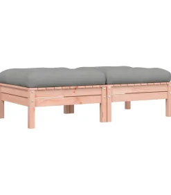 Tuinvoetenbank met kussen massief douglashout