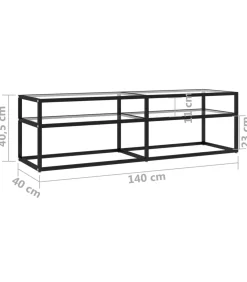 Tv-meubel 140x40x40,5 cm gehard glas transparant