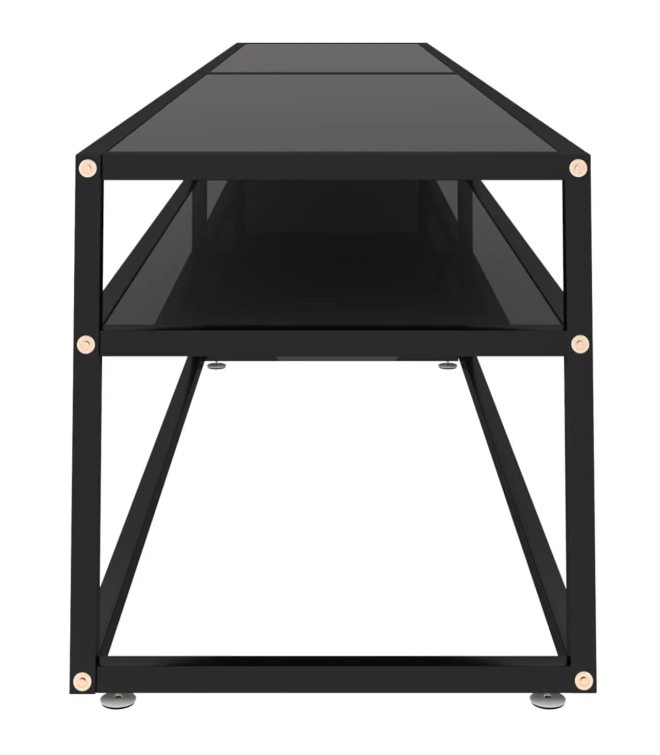 Tv-meubel 220x40x40,5 cm gehard glas zwart
