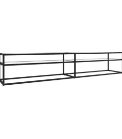 Tv-meubel 220x40x40,5 cm gehard glas transparant