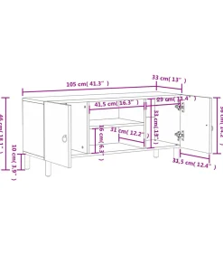 Tv-meubel 105x33x46cm massief mangohout