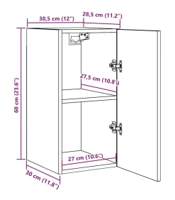 Tv-meubels 2 st 30,5x30x60 cm bewerkt hout sonoma eikenkleurig
