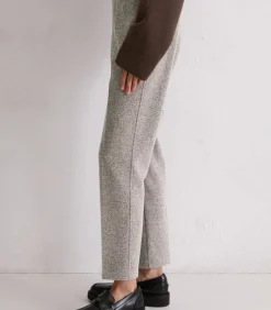 Tweed jersey broek slim