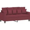 Tweezitsbank 140 cm stof wijnrood