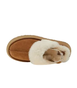 UGG suède leren mules met schapenvacht voering in bruin