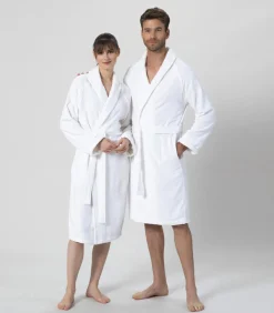 Unisex Badjas Solid Wit - L