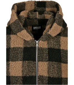 Urban Classics oversized hooded check sherpa