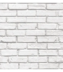 Urban Friends & Coffee Behang bakstenen grijs en wit