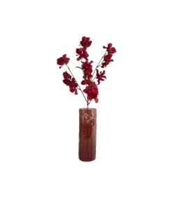 Vaas Bird On Branch - Rode oker - 9.5x9.5x27cm