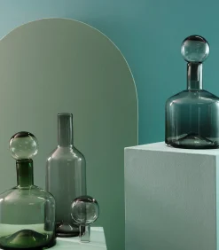 Vaas met stop 22xH40,5cm grijs Fera