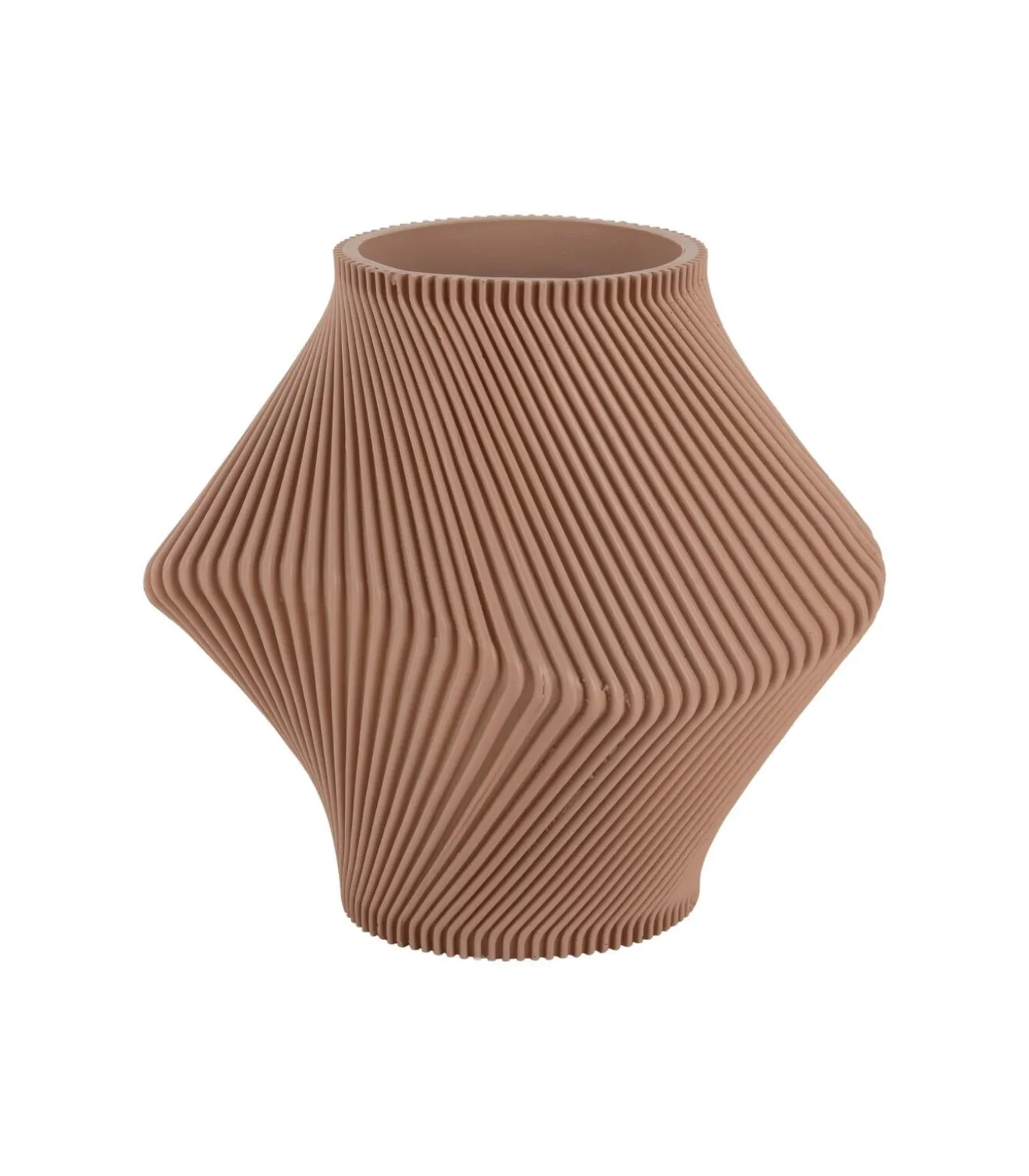 Vaas Twisted Rib - Zachtbruin - Ø18cm