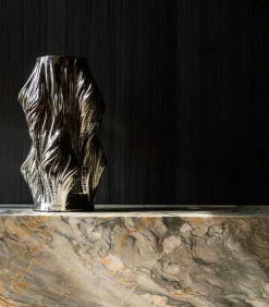 Vaas 20x20xH28,5cm satin silver Vea