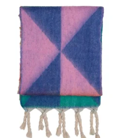 Veelkleurige driehoeksjaal met franje