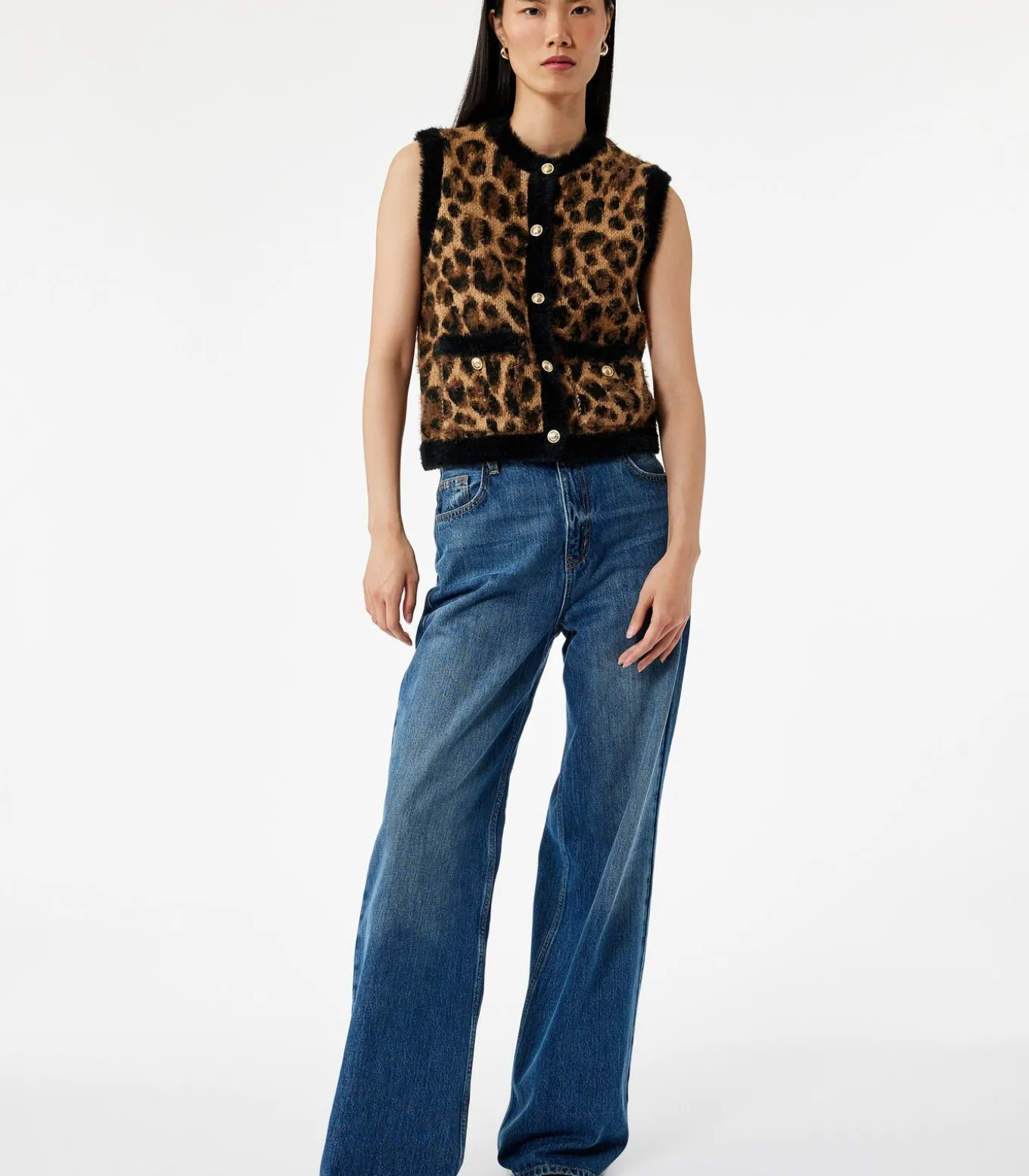 Vest met luipaardprint