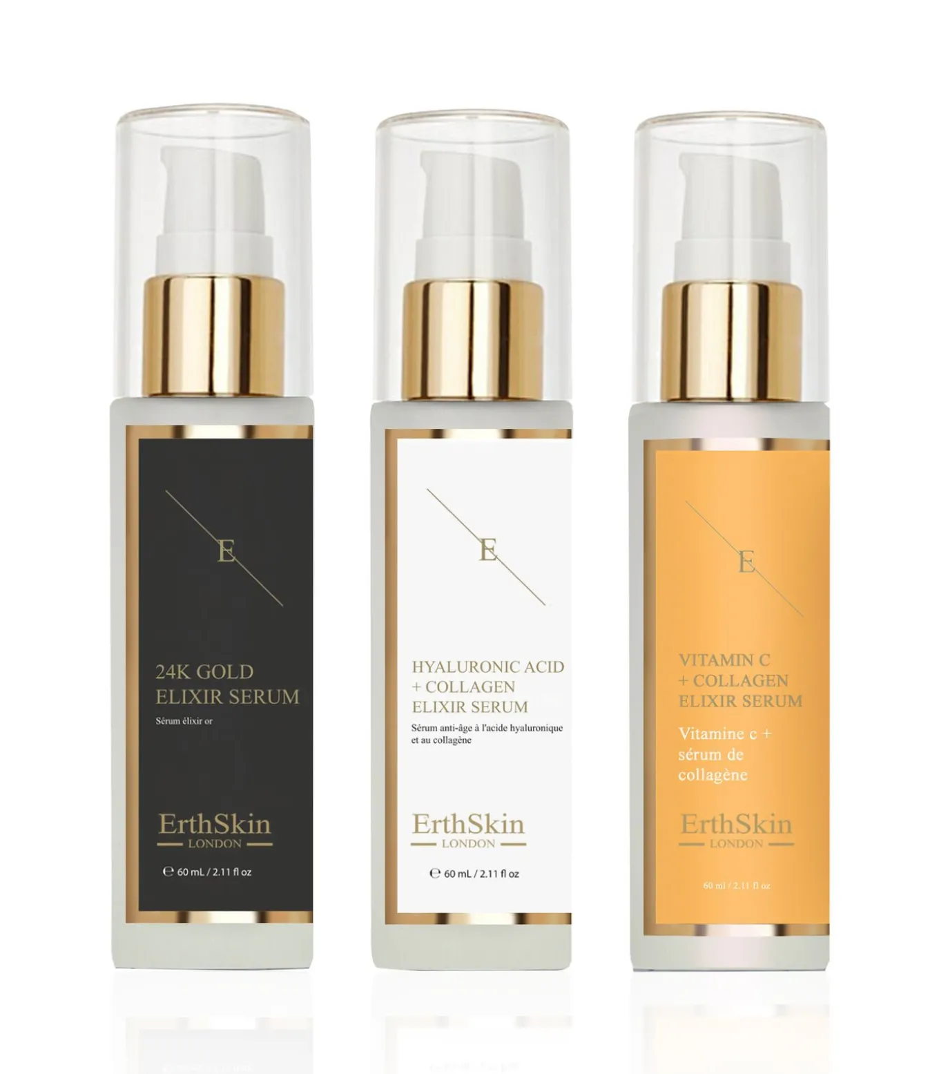 Vitamine C + Collageen Elixir Serum + Hyaluronzuur & Collageen Serum - + Antirimpel Elixir Serum 24k Goud -